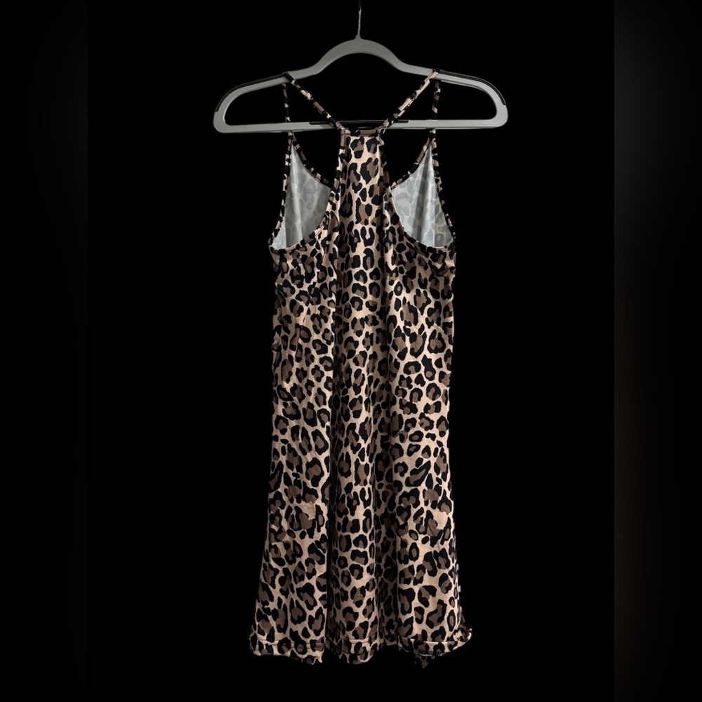 Women’s Coverup Causal Dress Lounge Sleep Leopard Animal Print Razor Back Medium - Picture 4 of 12